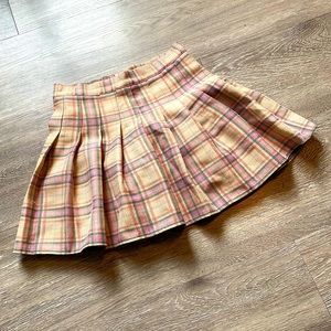 Plaid Mini Skirt - Pleated Kilt with Shorts - Size Small